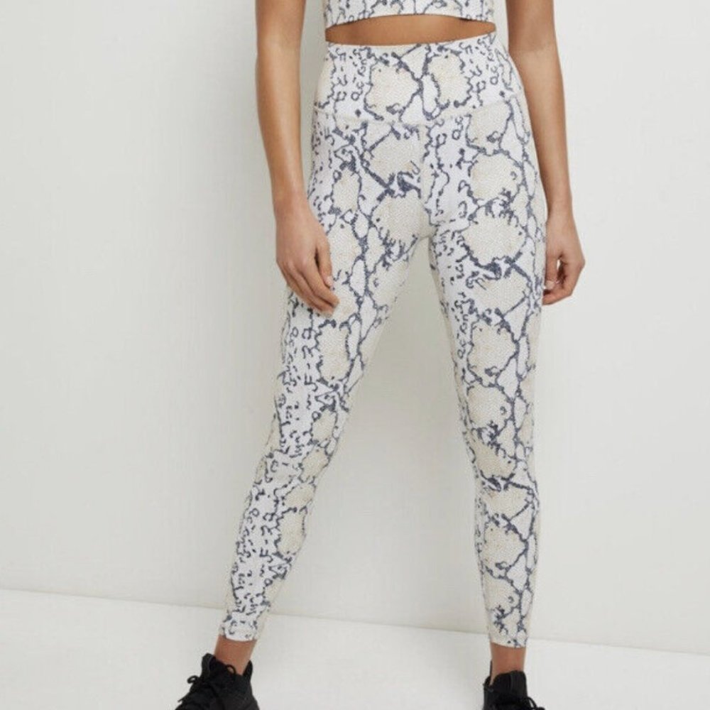All Fenix White Python Snakeskin Printed Leggings Workout Gym High Rise XS